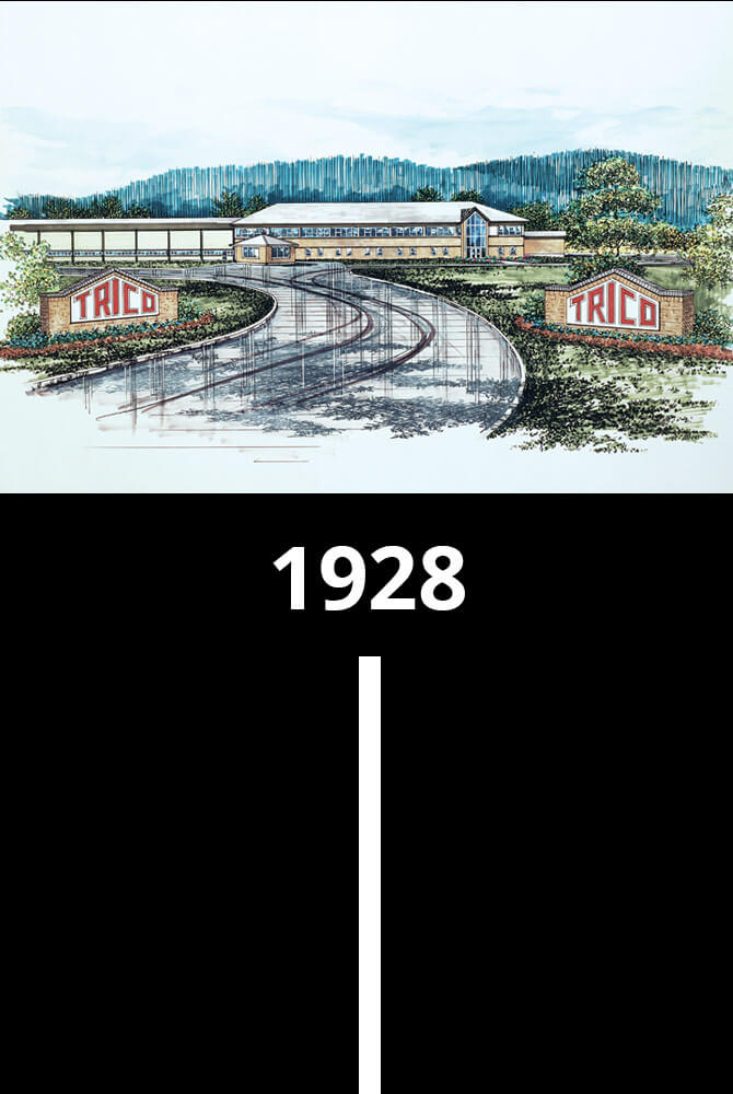 Line drawing of TRICO UK manufacturing plant